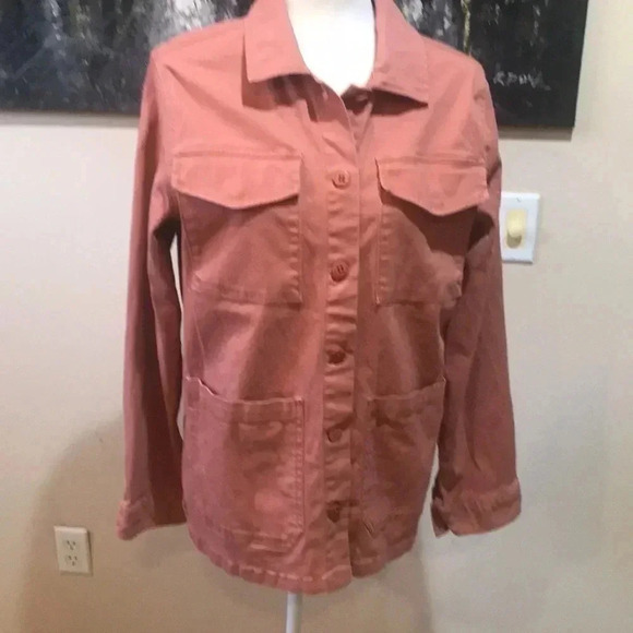 Sanctuary Cotton Utility Jacket w/button Front Oversized pockets Size Large - Picture 1 of 9